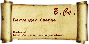 Bervanger Csenge névjegykártya